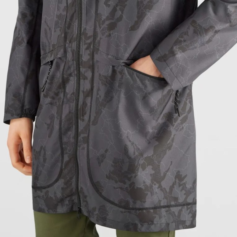 Black Salomon Outlife Long Packable Women's Windbreaker | IE AJ4093